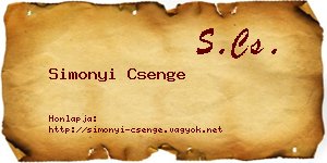 Simonyi Csenge névjegykártya